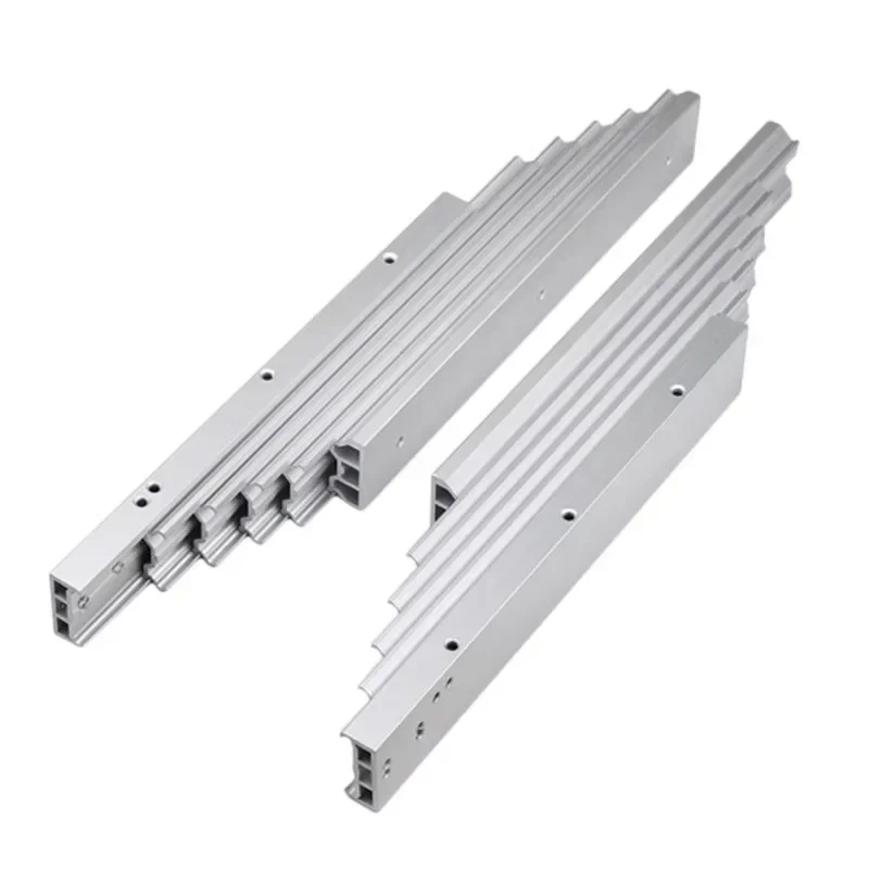 Hidden Cabinets Multi-section Aluminum Alloy Flat Push Book Table Bar Telescopic Guide Rail Folding Ball Slide Rail Hardware