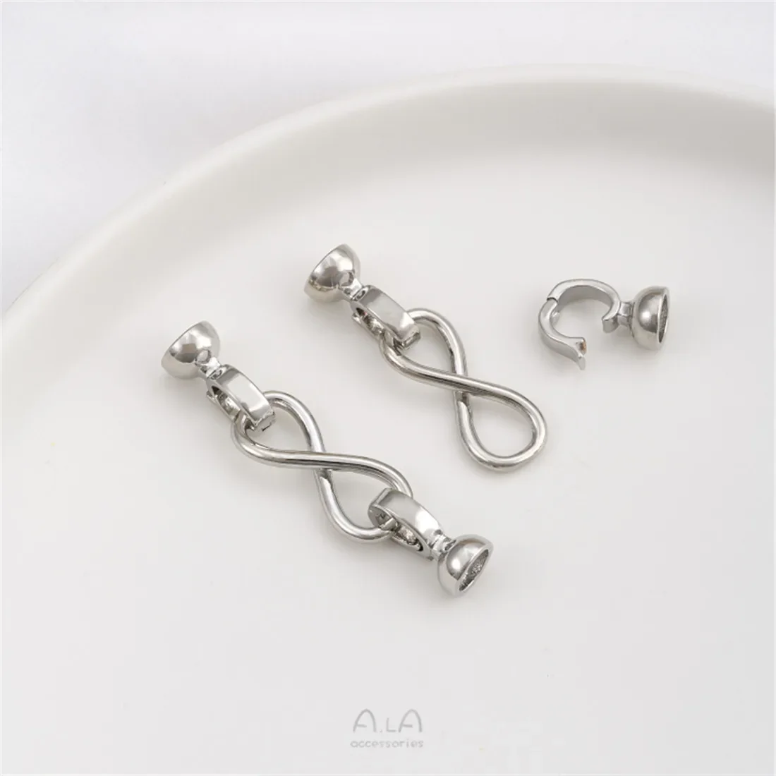 

14-каратное золото, 8-образная двойная пряжка, ожерелье с бесконечным жемчугом Love, соединительная пряжка, ювелирные аксессуары ручной работы, сделай сам, C002