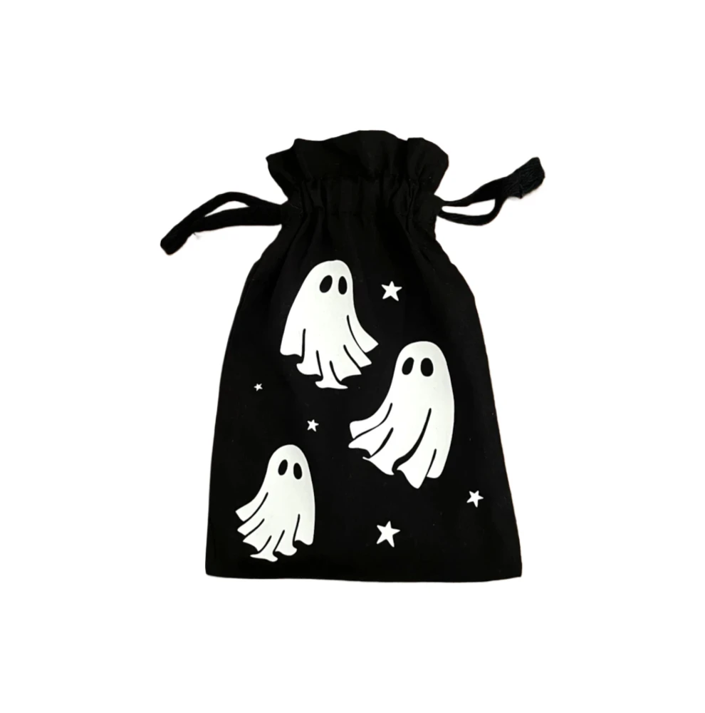 

5pcs Black Ghost Tarot Jewelry Bag Halloween Spirit Board Pouch Mystic Card Organizer Halloween Party Supplies Decoration 2025