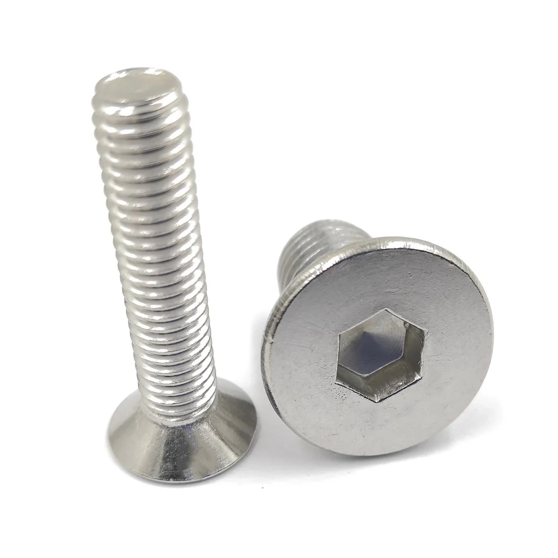 A2 Stainless Steel DIN7991 Countersunk Head Hex Socket Screws Bolt Allen Thread Machine Metal  M1.6 M1.7 M2 M2.5 M3 M4