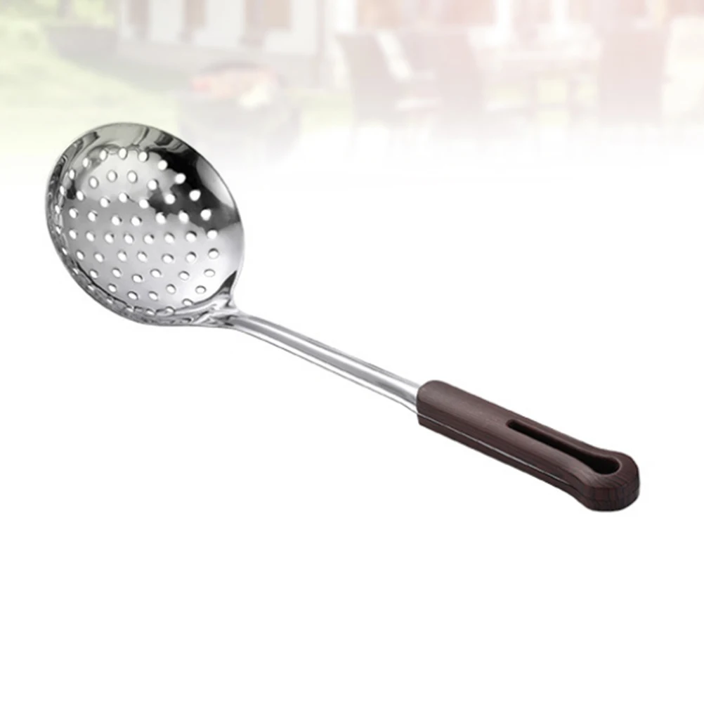 

304 Strainer Stainless Steel Utensil Wood H Non Stick Kitchen Gadgets Cooking Tools Storage Hole Home Restaurant Hotel