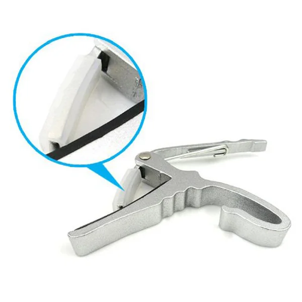 

Portable Aluminum Alloy Folk Acoustic Electric Guitar Tune Trigger Guitar Capo Key Clamp (Silver)