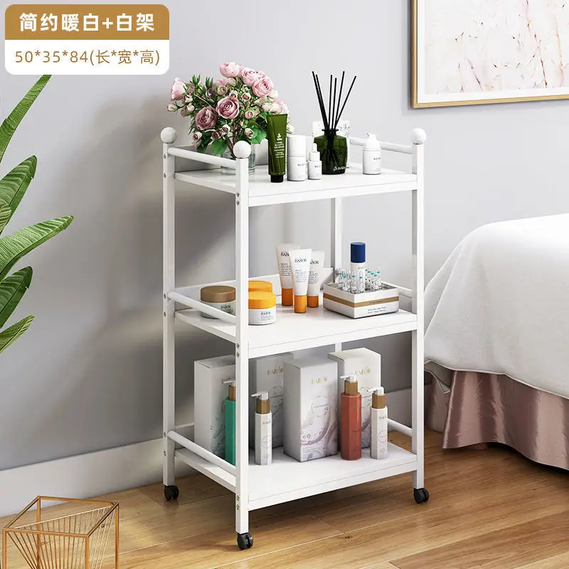 الذهب الأبيض العقلية الفاخرة الأثاث صينية آلة تصفيف الشعر الشعر الجمال مسمار سبا صالون عربة عربة مع قفل #4