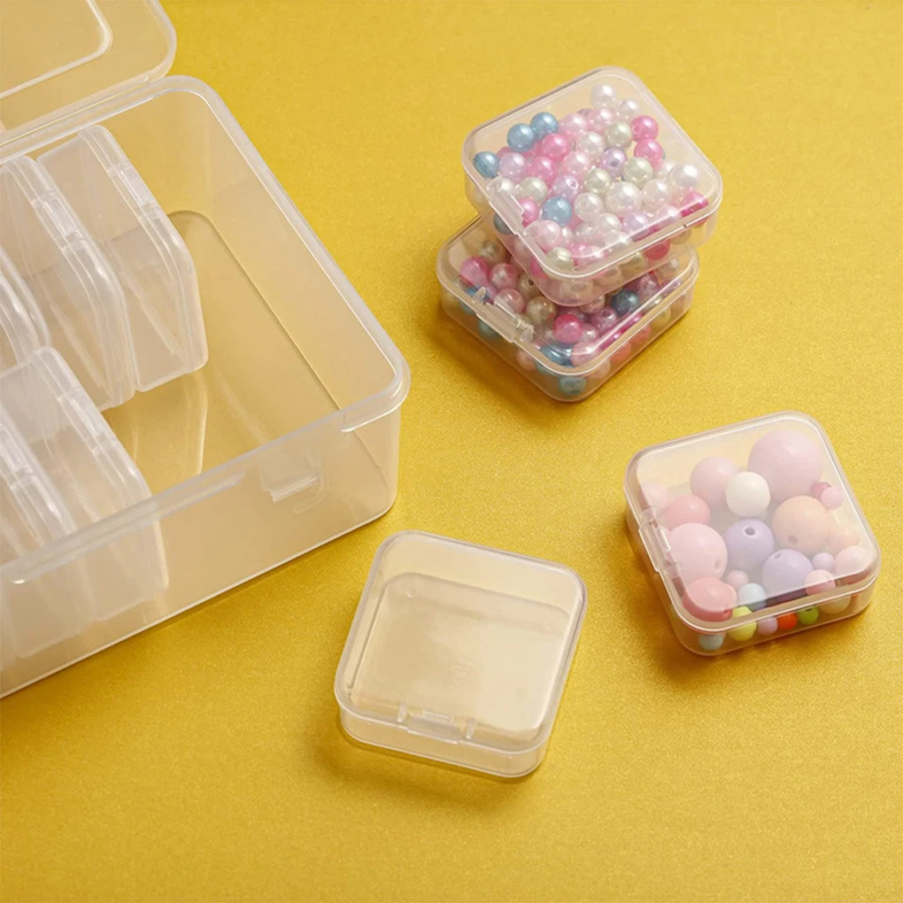 Rings Storage Box Transparent Square Earrings Case Jewelry Finding Accessory Packaging Bead Pearl Organizer Dresser