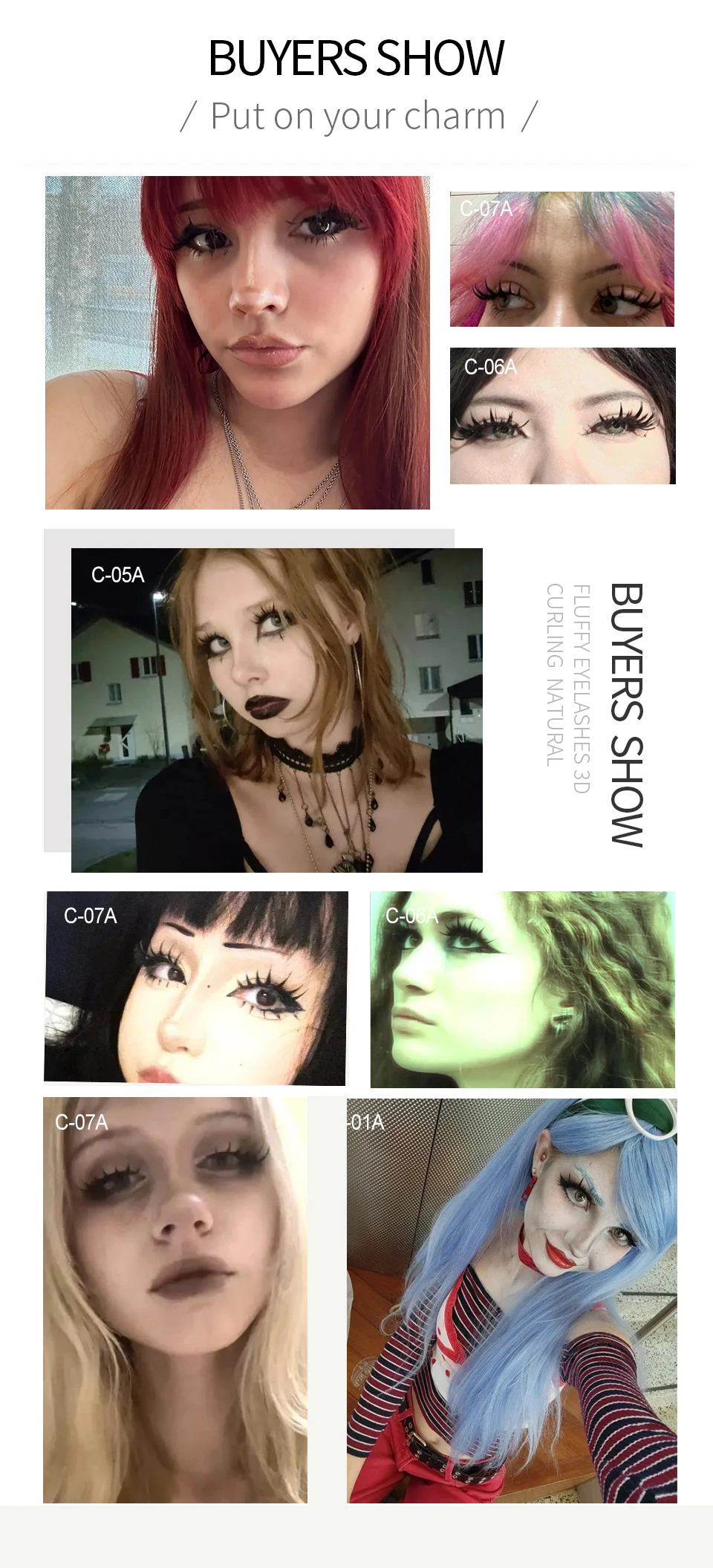 Cosplay Falsche Wimpern 2 Paare/paket Nass Streifen Wimpern Mit Spikes Neue Frau Make-Up Manga Wimpern – Detail 1
