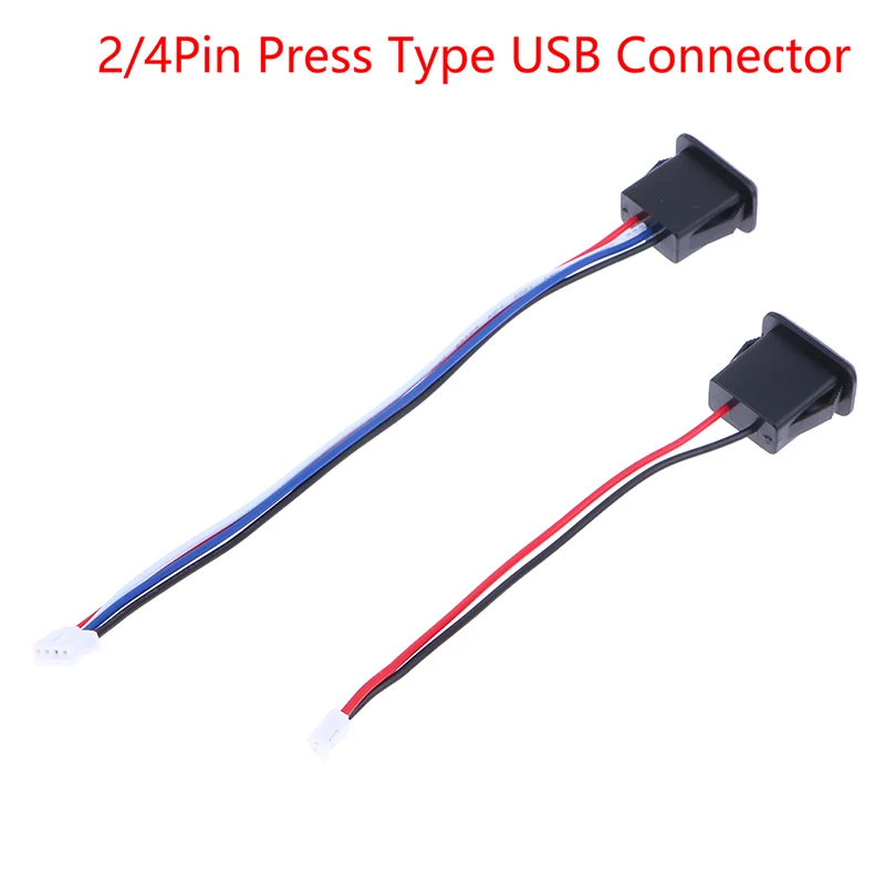 1Pc 2/4Wire USB2.0 Female Power Jack Charging Port Connector With PH 2.0 Cable Electric Terminals USB Charger Socket【Homeclub】