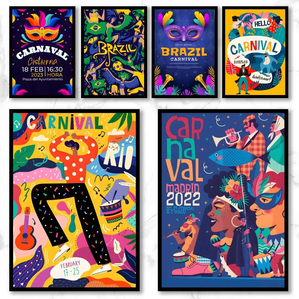 Event B-Brazil Carnival Poster Graffiti-Kunstposter, schicke Wanddekoration für Zuhause, Studio, Büro und Café