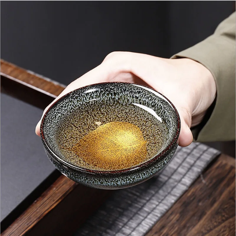 Chinese Kiln Change Ceramic Teacup Handmade Teaset Small Porcelain Tea Bowl Leaf Art Tea Cup Tea Accessories Drinkware Wholesale