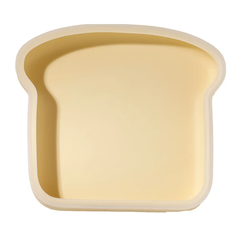 Creative Silica gel Plate Toast Shape Solid Color Flat Silica gel Tableware Breakfast Bread Vegetable Salad Fruit Plates