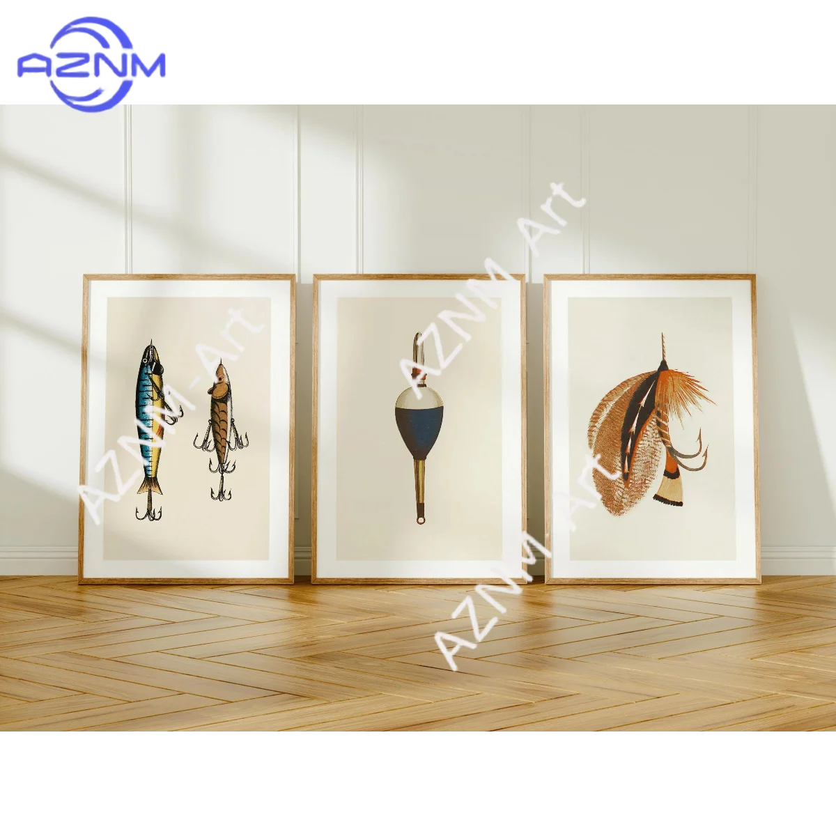 1/3Pcs Retro Fishing Gear Prints Old Time Fishing Art Poster Set of 3 Fisherman Wall Prints Vintage Angling Artwork Fishing Gift