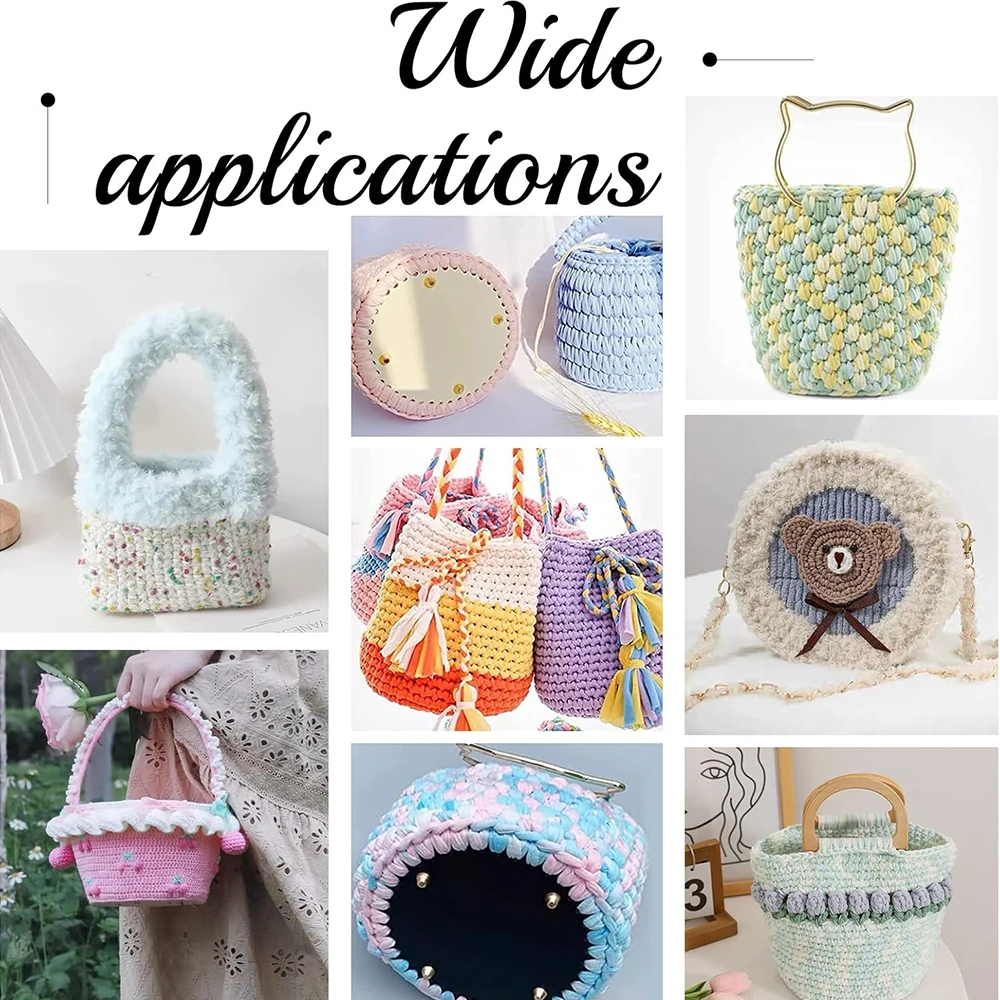 1 pçs saco de couro redondo inferior tricô crochê sacos almofada base para diy bolsa crossbody fazendo acessórios 14cm