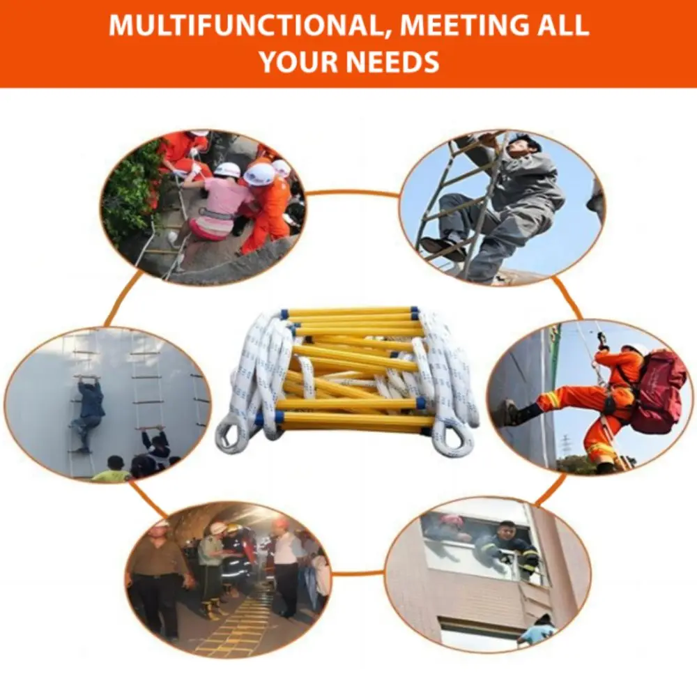 Response Insulated Rope Ladder Anti-Skid Grippy Rescue Ladder Anti-skid Rescue Rope Self-rescue Safety Rope Ladder Work Safety