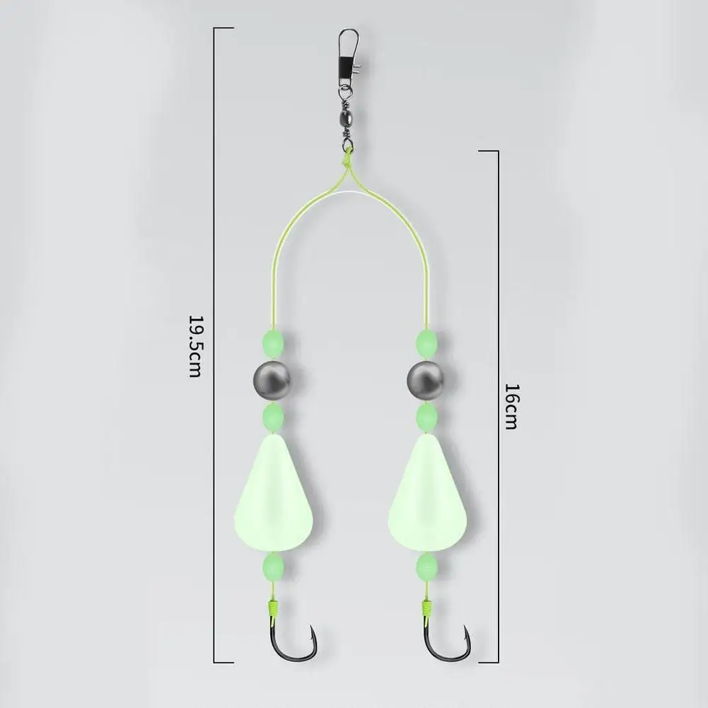 Doppelhaken-Angelvorrichtungen mit Nachtlicht-Design, Doppelte Auftriebskraft & Reverse Bottom Ready Made Pesca Karpfen-Rigs Angelköder – Detail 22