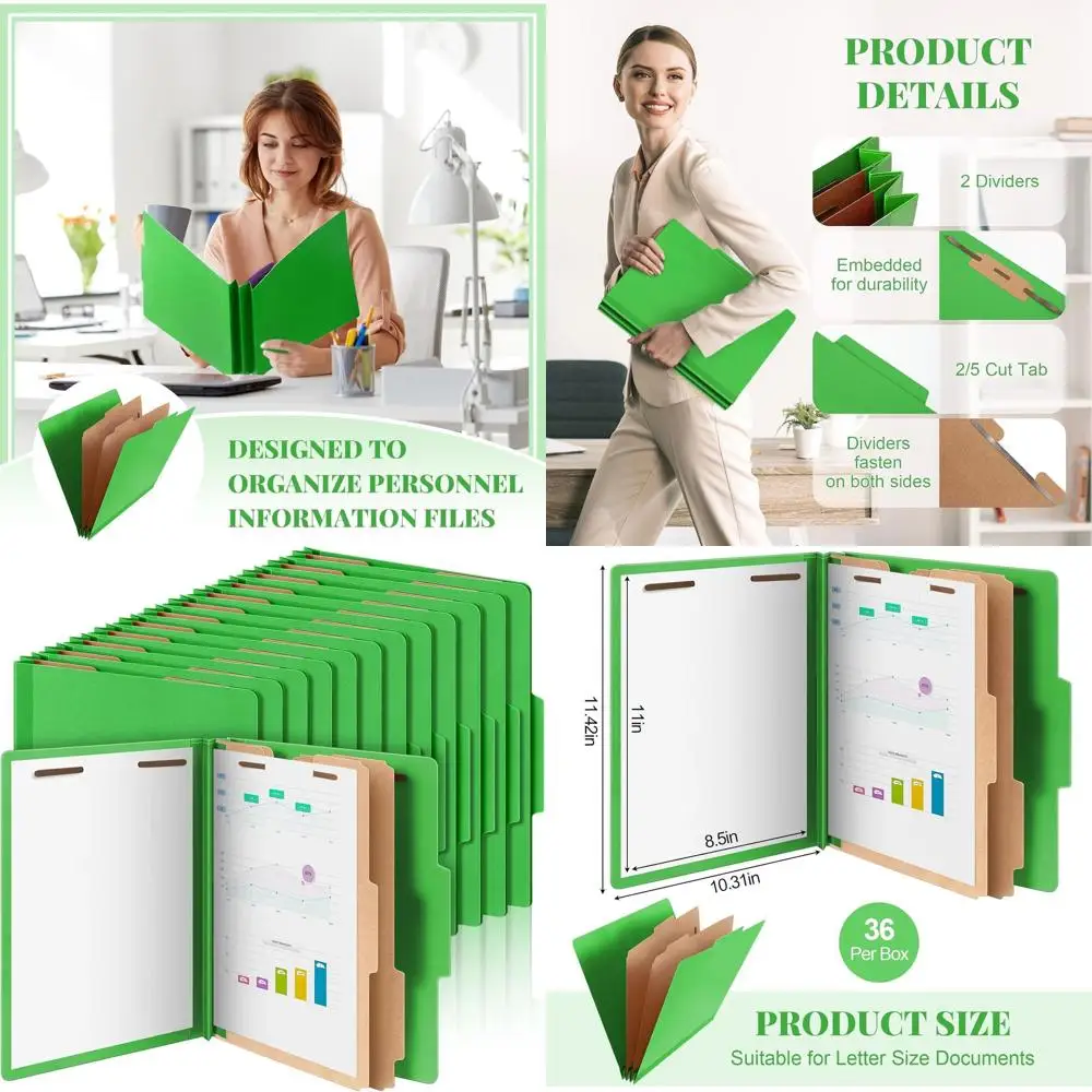 

Heavy-Duty Letter-Size File Folders with 3.5 Inch Expansion, 2 Dividers, 2-Prong Fastener, Ideal for Teachers and Medical Profes