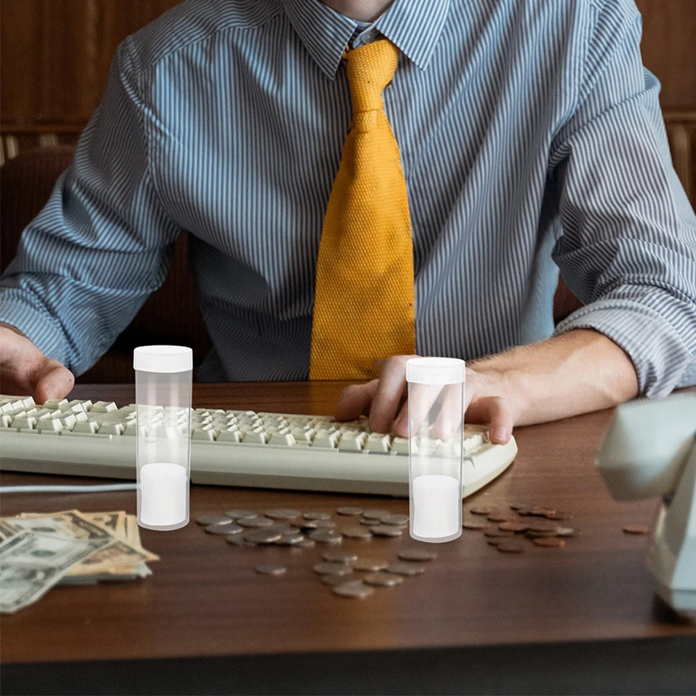 

10Pcs 27Mm Coin Storage Tube Clear Plastic Coin Protector for Commemorative Coins Collection Supplies Holder Case for Collectors