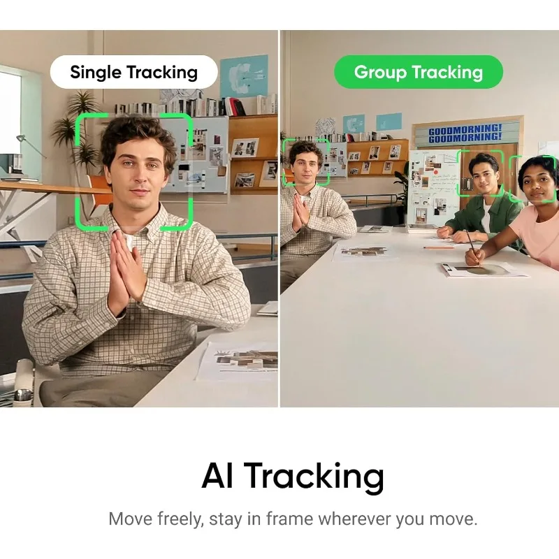 Link 2 - كاميرا ويب PTZ 4K للكمبيوتر الشخصي/Mac، مستشعر 1/2 بوصة، تتبع الذكاء الاصطناعي، HDR، ميكروفون لإلغاء الضوضاء بالذكاء الاصطناعي، التحكم بالإيماءات للبث
