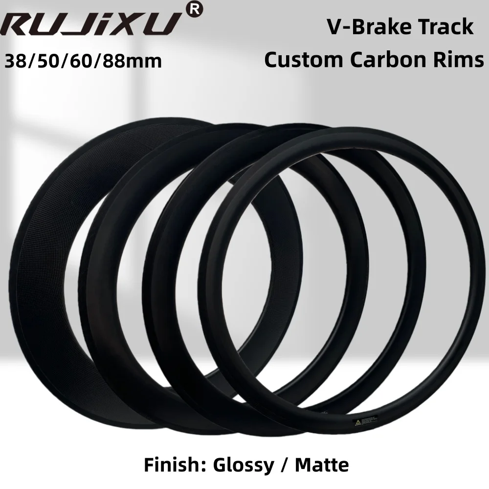 

RUJIXU Прямая поставка с фабрики 700C, ширина 25 мм, глубина 38/50/60/88 мм, карбоновый обод UD 3K V, тормозной дисковый тормоз, обод для дорожного велосипеда