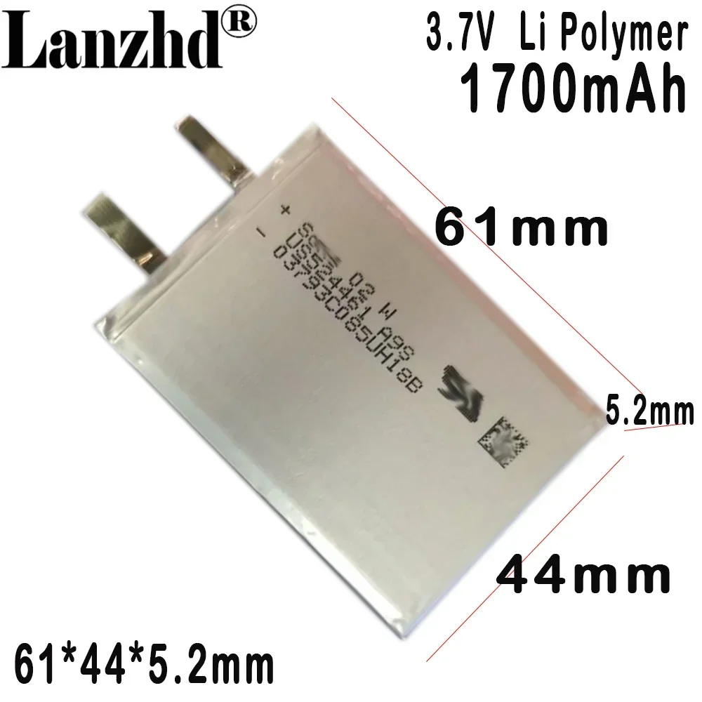 

524461 3.7V Li Polymer Lithium Battery 1700mAh For Built-in electrical medical device monitoring device