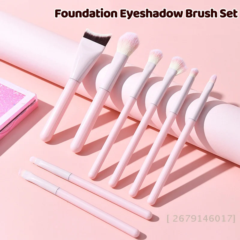 {HBA17} 1/8 個のメイクブラシ ファンデーション アイシャドウ ブラッシュ 化粧ブラシ ソフトヘア メイクアップツール バッグ付き〔YY26〕