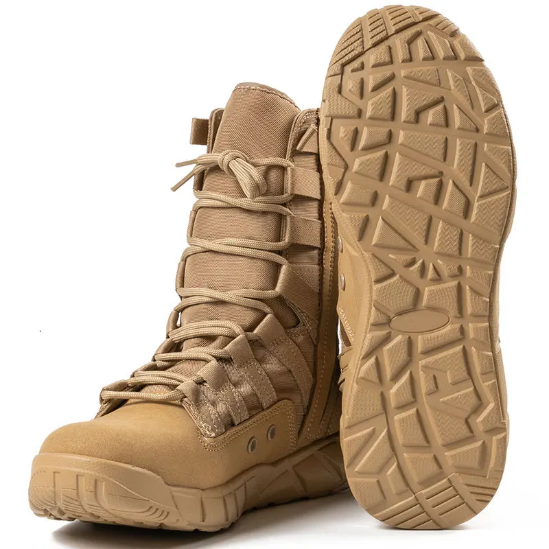 Botas de combate tático leves masculinas, sapato de tornozelo de selva masculino, respirável, ao ar livre, caminhadas, deserto, venda quente