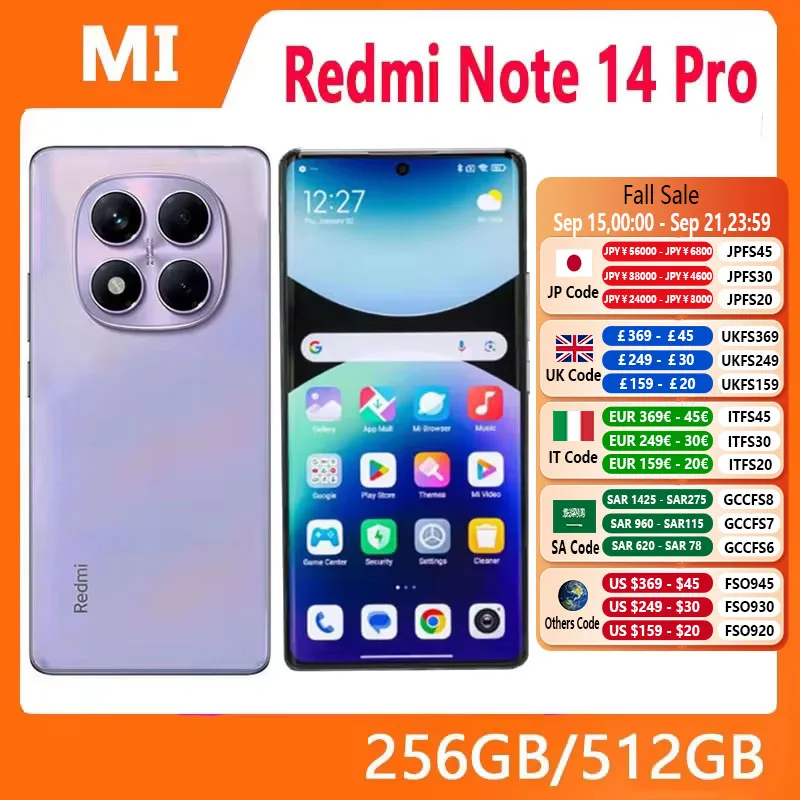Global Version Xiaomi Redmi Note 14 Pro 4G Smartphone 6.67" AMOLED Display MediaTek Helio G100-Ultra 5500mAh 200MP AI Camera