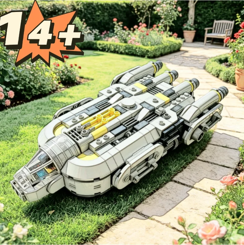 701 pièces Blocs de construction MOC Modèle de vaisseau spatial Mandalorian Anzellan Confliet Interstellaire, Ornement de collection créatif à monter soi-même