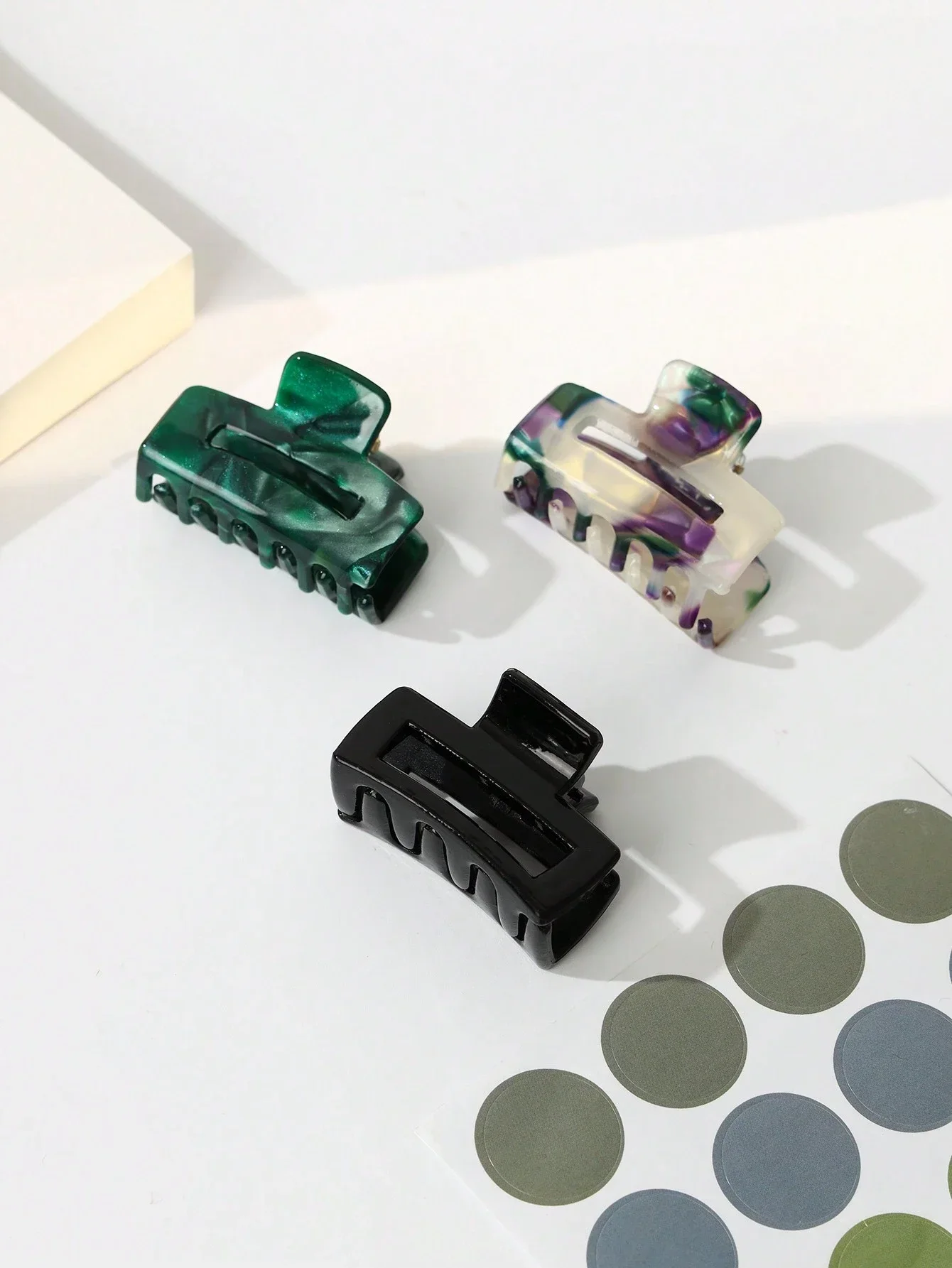 

3 шт. женских разноцветных простых квадратных заколок для волос, повседневные аксессуары для волос