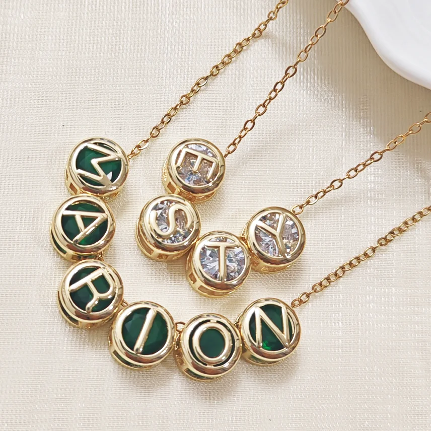 

Customized necklace, round letters in multiple colors, beautiful ladies' jewelry gift for girls to wear ﻿