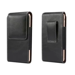 Universal Leather Phone Belt Clip Case Waist Bag For iPhone 15 14 13 12 Pro Max Samsung S23 Xiaomi Huawei Vertical Holster Cover