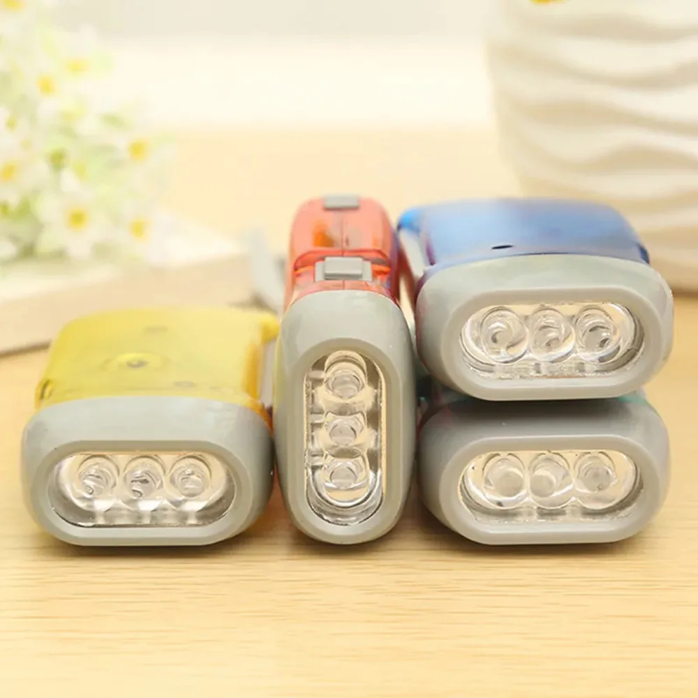 ใหม่ 3 LED มือกดไดนาโม Crank Power WIND UP ไฟฉายไฟฉายมือกด Crank Camping โคมไฟ