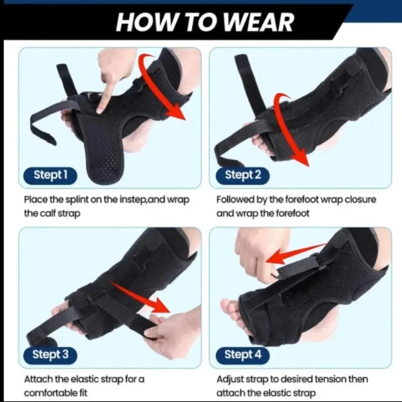 1PC Plantar Fasciitis Night Splint Adjustable Ankle Brace Foot Drop Orthotic Brace for Plantar Fasciitis Arch Foot Pain Achilles image 6