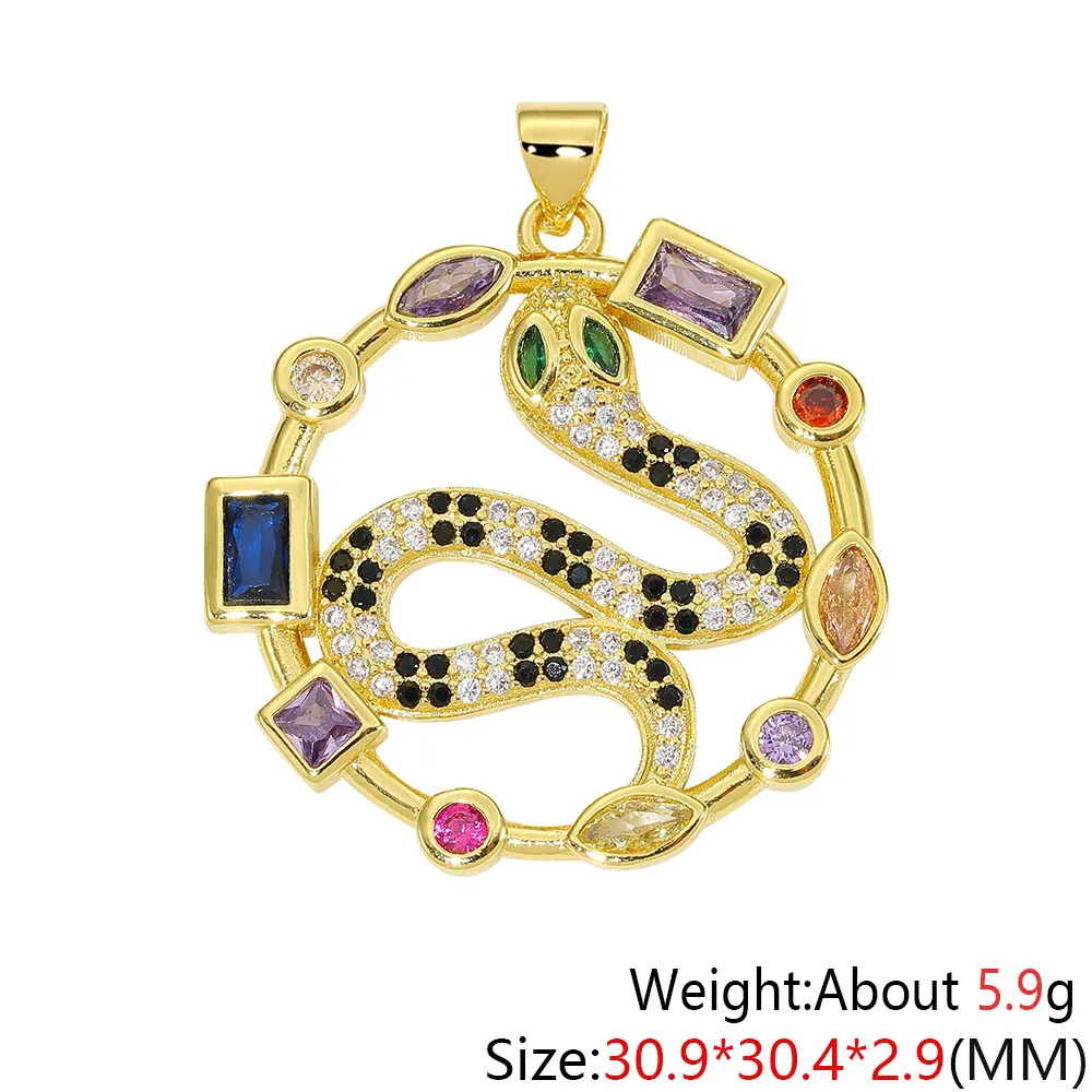 MIHUA Round Enamel 18K Real Gold Plated Exquisite Handwork Enamel Necklaces Micro Inlaid Cubic Zirconia for Women Charm Jewelry