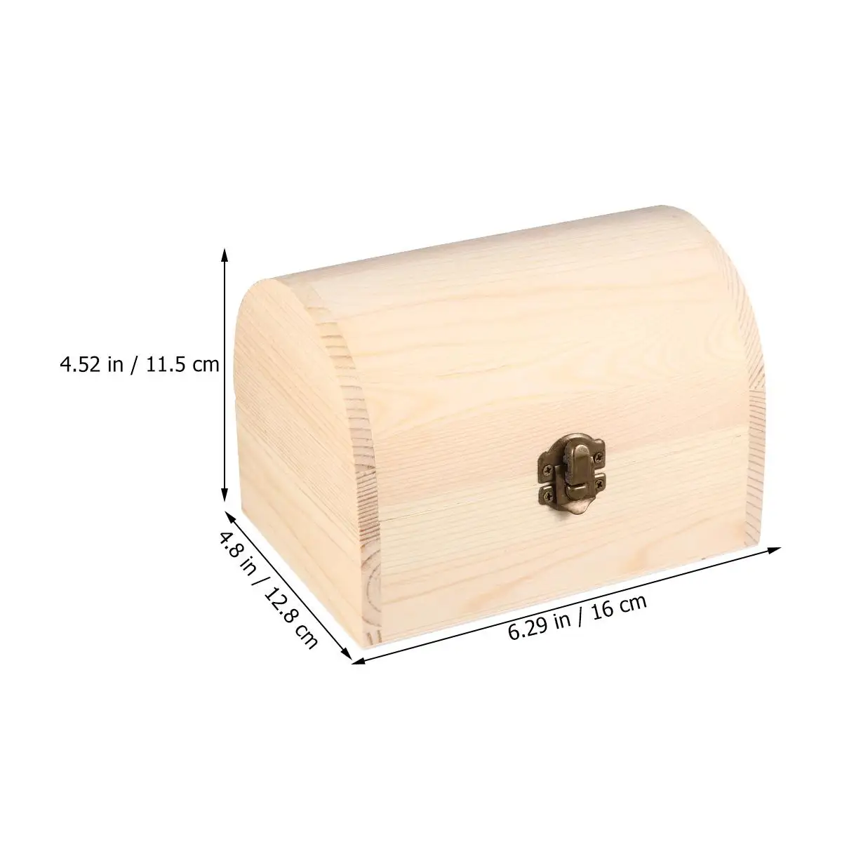 

16x12.2CM Arched Unfinished Wooden Case Square Multi-function Box DIY Clay Craft Graffiti Supplies Storage Lock Case for Home