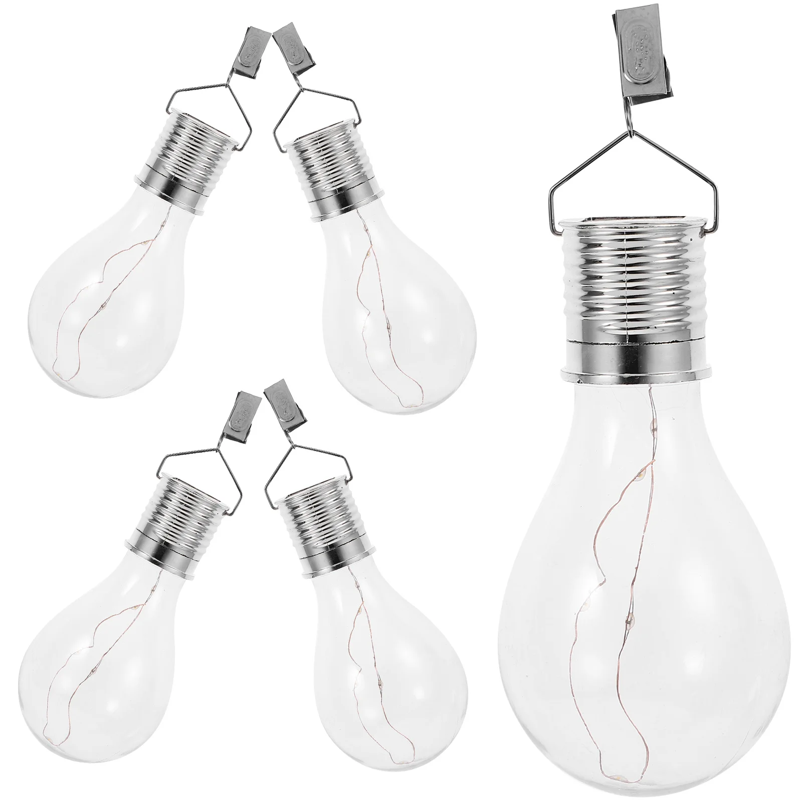 5 stücke Solar Lampen Hängen Led-leuchten Outdoor Garten Lampe Für Hof Terrasse Rasen Dekor Clip-On Solar Powered glühbirne Ersatz