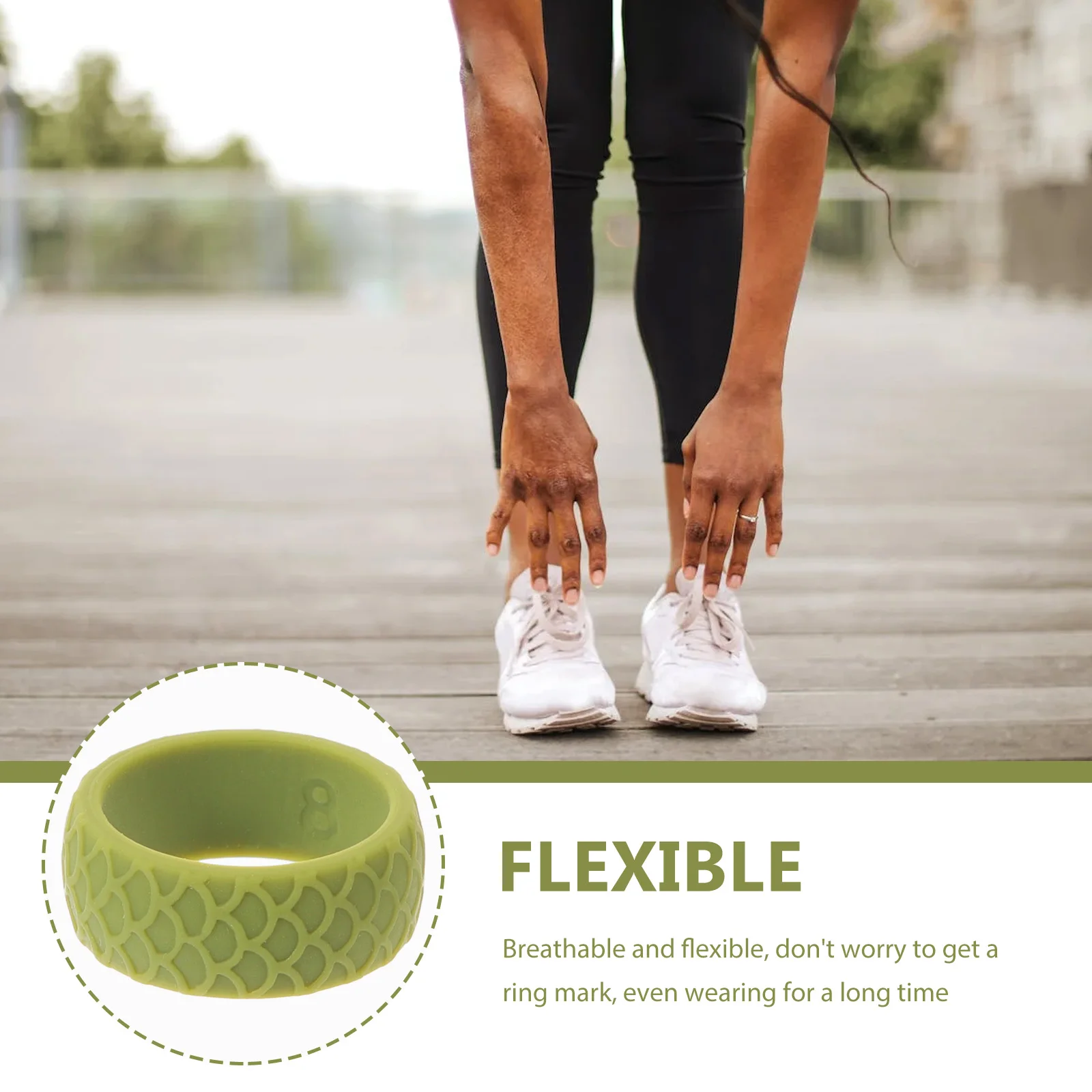 

1pcs Ergonomic Silicone Ring Skin-Friendly Finger Ring For Sports Outdoor Men Women Smooth Comfortable Gym