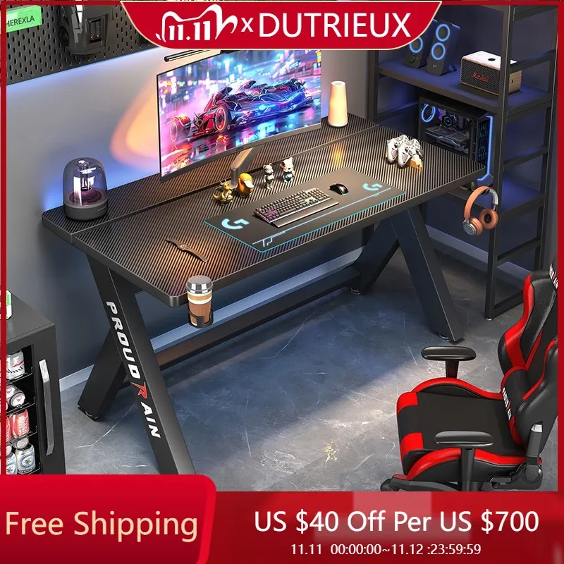 

High End Design Computer Desks Wall Table Black Ergonomic High Quality Computer Desks Light Luxury Keyboard Mesa Pc Furniture