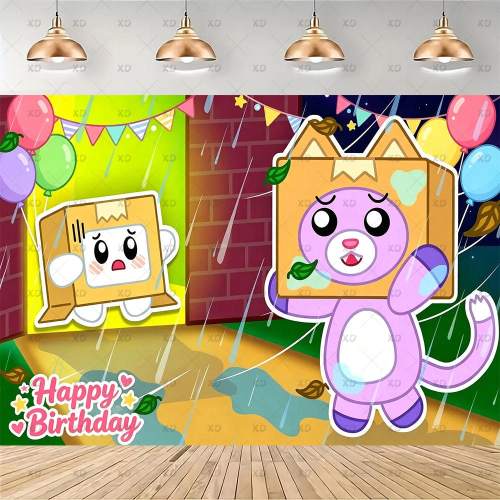 Cute Lankying Boxes Theme Birthday Party Decoration Set