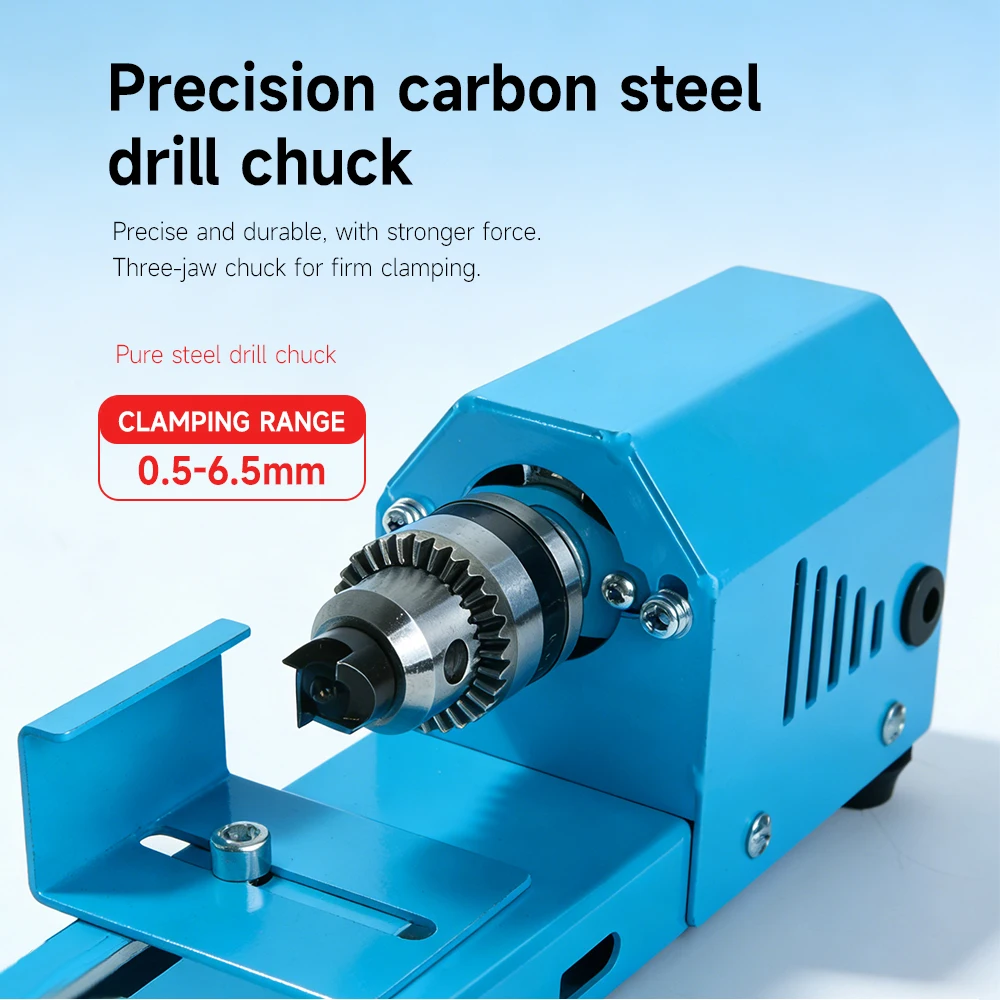 Tungfull Mini Bead Lathe Machine 7-Speed Gear Adjustment Electric Lathe Machine Wood Lathe for DIY Woodworking & Jewelry Craft