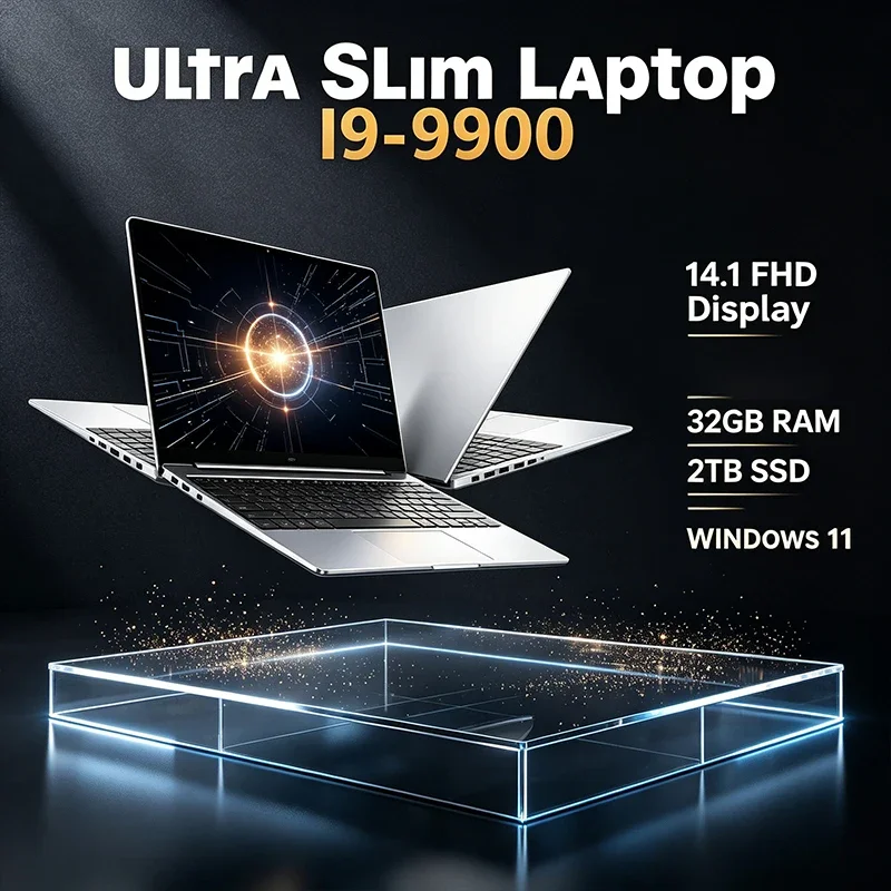 14.1 Inch High Definition Laptop 120Hz IPS Screen Intel I9-9900 Chip 32GB RAM 2TB SSD Backlit Keyboard Long Battery Life