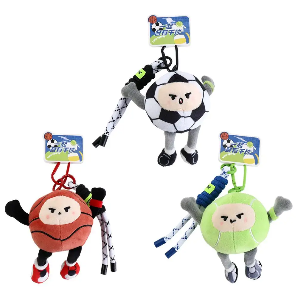 Plush Basketball Plush Toy Keychain Basketball Baseball Football Volleyball Volleyball Plush Pendant Cartoon Soft