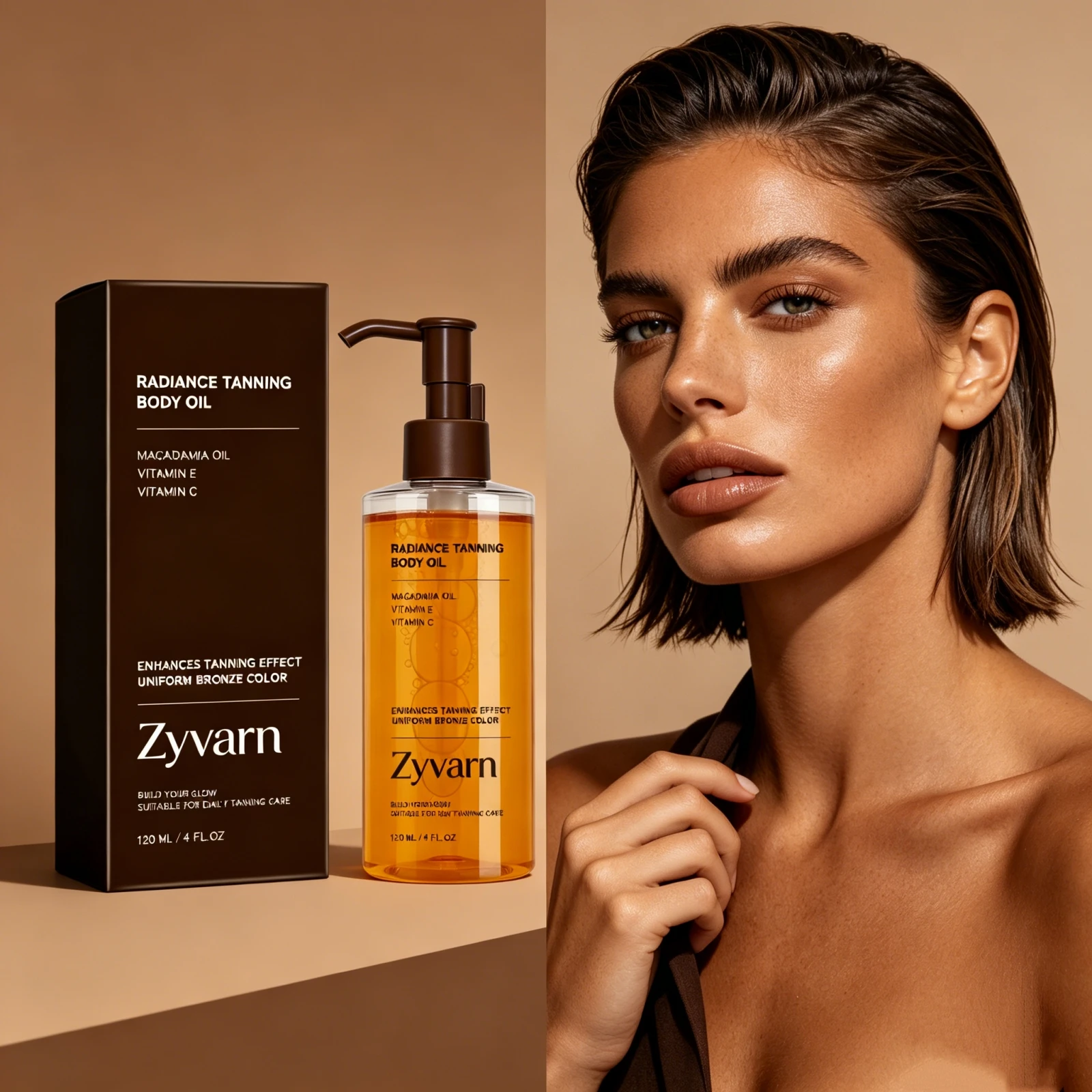 

Glowing Tanning Body Oil Shimmer Bronzer Moisturize Even Skin Tone Natural Bronze Color Improve Skin Gloss Enhance Tan Body Oil