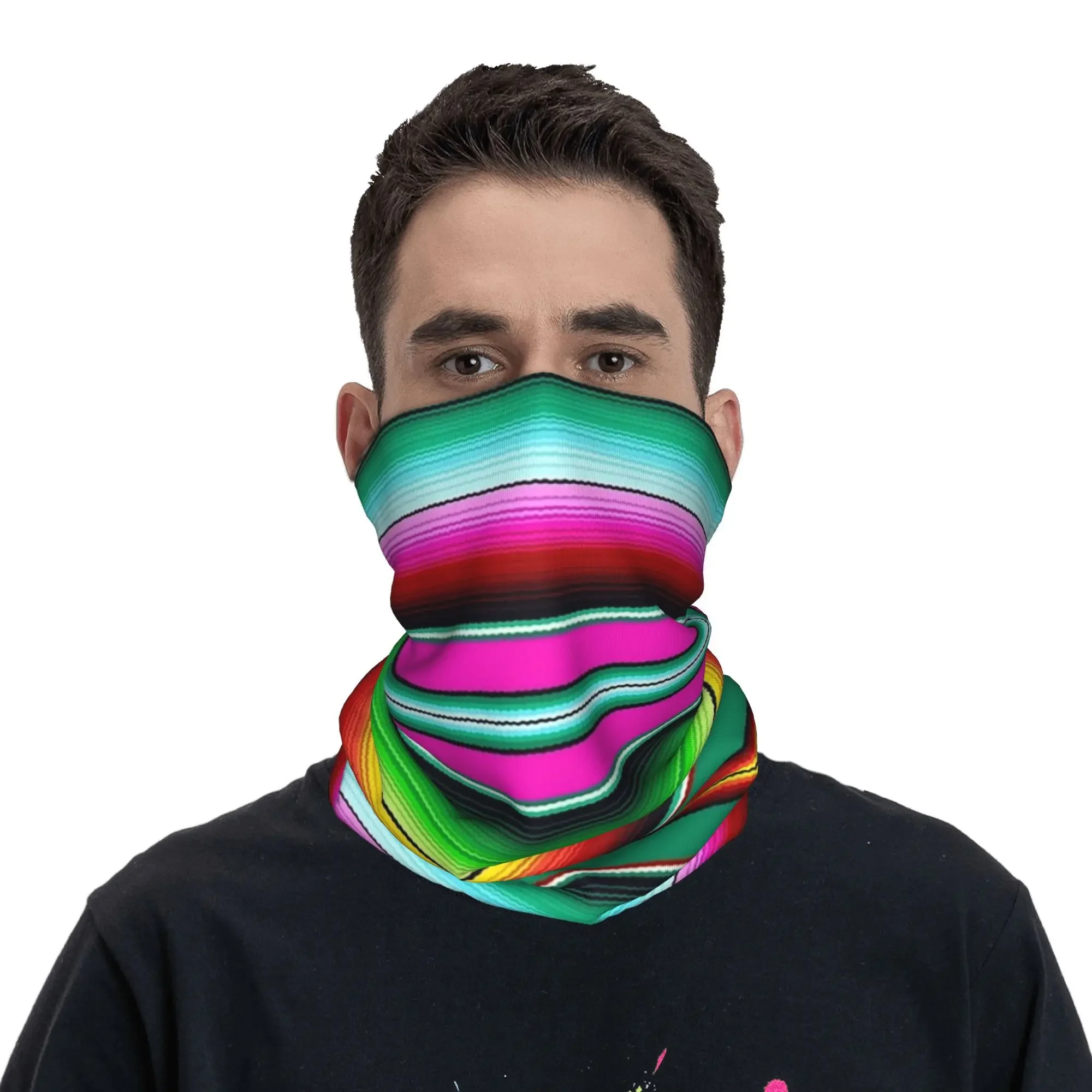 Mexican indigenous blanket Bandana Neck Cover Printed Mask Scarf Multi-use Face Mask Running For Men Women Adult All Season