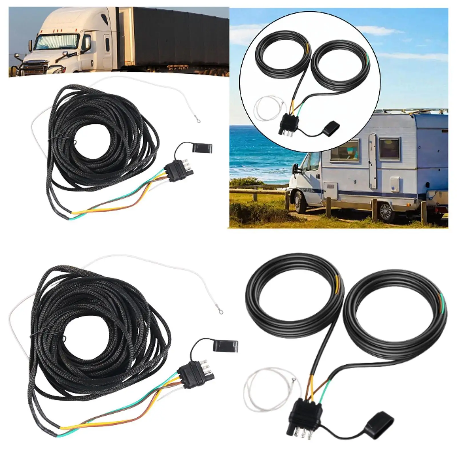 

26FT Trailer Wiring Harness Kit 4 Pin 5 Wire PVC Installation Set for Trailer Tow Lights and Rear Light Connections