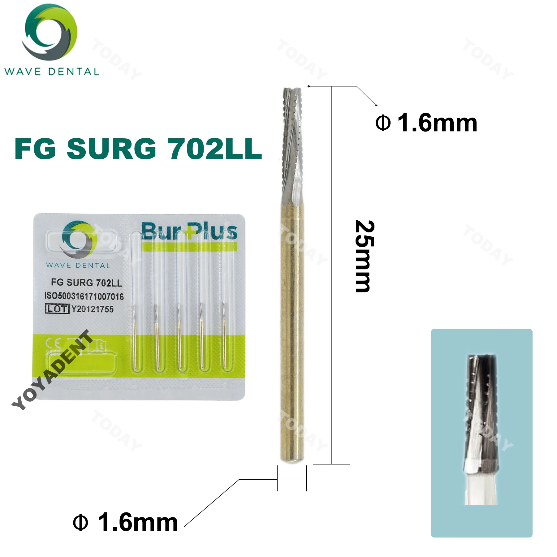 WAVE Dental Burs Tungsten Carbide Burs Tapered Fissure Head FG 701 701L 702 702L 703 Fit High Speed Handpiece Dentistry Drill - Image 5