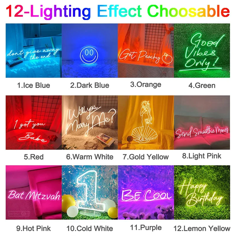 Customizable LED Neon Sign for Wall Decor - usage example