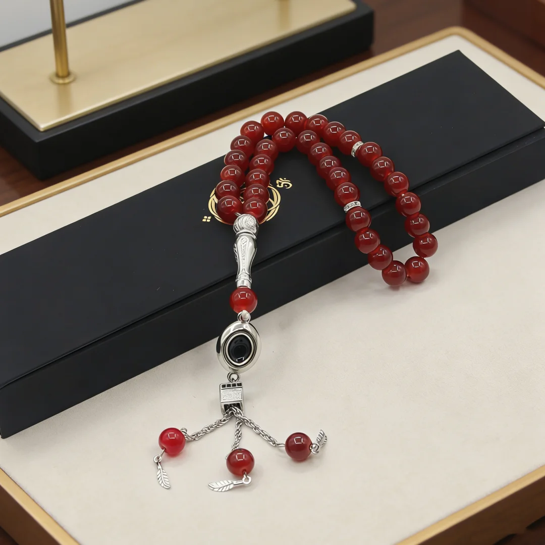 Imitation Agate Round‑Bead Prayer Beads, 33‑Piece, 10 mm, Gift‑Boxed, for Home Chanting, Hand‑Held Use, Gifting and Collection