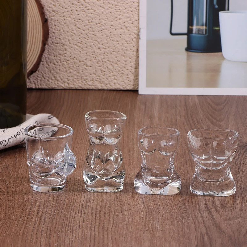 1PC New Unique Beer Cup Funny Men Women Body Shaped Transparent Wine Glass Bar Drinkware Cocktail Mug Coffee Juice Teacup