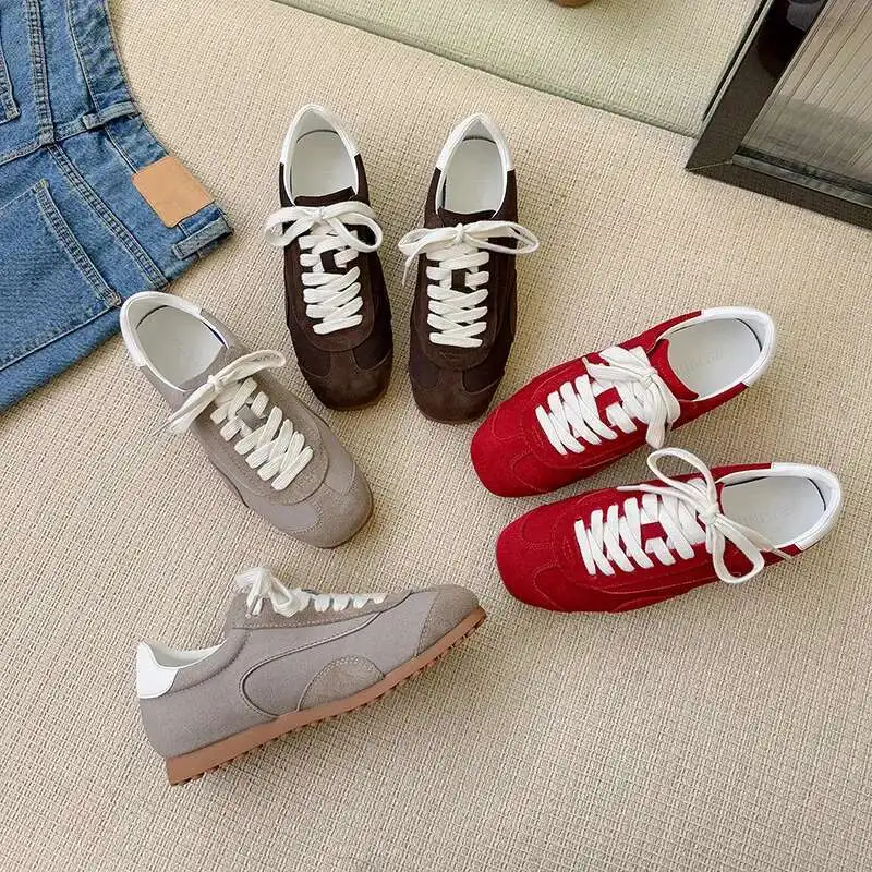 

Forrest Gump women's shoes new leather women's casual sports shoes flat lace-up retro German women's training shoes