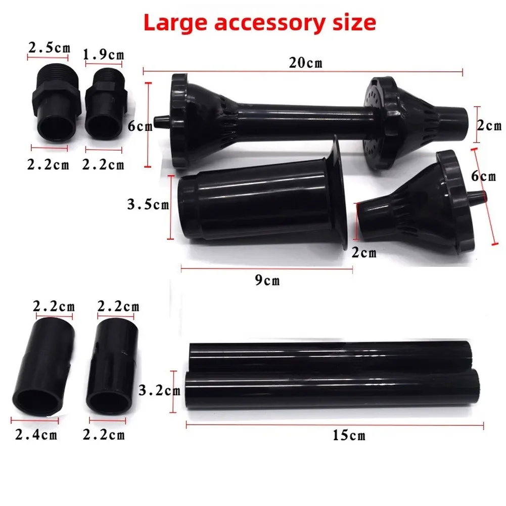 1/2-inch & 3/4-inch Adjustable Plastic Fountain Head Set Garden Pond Nozzle Kit For Water Features Pools Aquariums Garden Decor