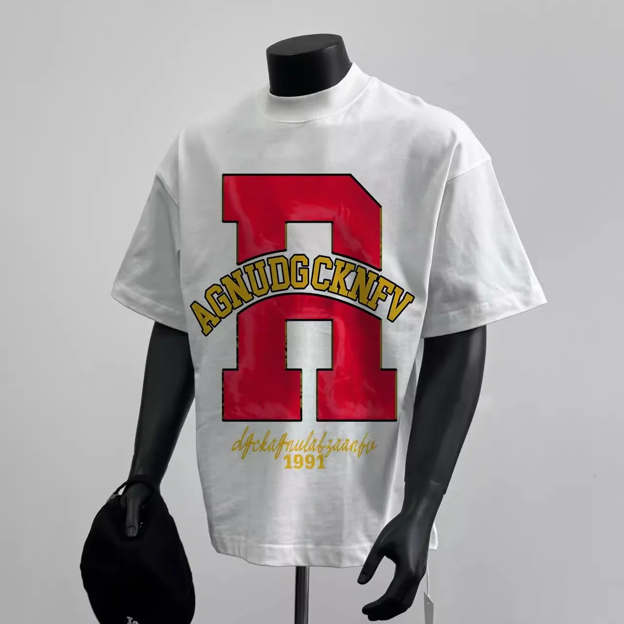 

Men's T-shirt Fashion Trend Red R Letter Designer Printing Pattern Classic Cotton High Quality Summer Essential Men Sleepwear